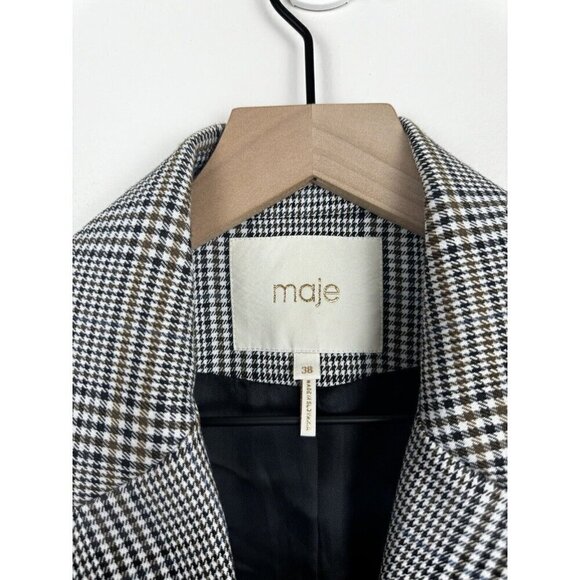 MAJE Blazer Vicar Checked Jacquard Blazer Jacket Medium - Picture 9 of 13